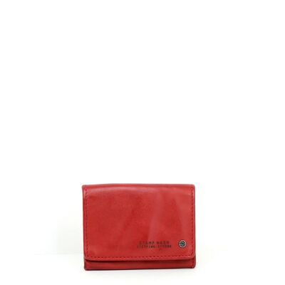Portefeuille STAMP ST417, homme, cuir lavé, rouge