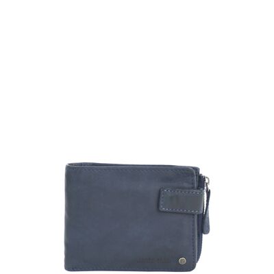 STAMP ST423 wallet, men, washed leather, blue