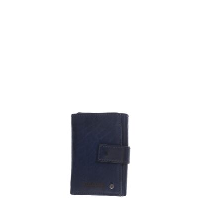 Portefeuille STAMP ST478, homme, cuir lavé, bleu