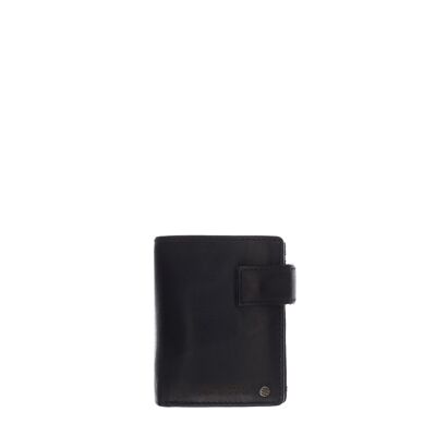 STAMP ST479 portefeuille, homme, cuir lavé, noir