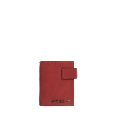 Portefeuille STAMP ST479, homme, cuir lavé, rouge