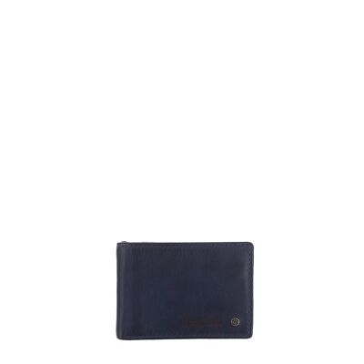 STAMP ST485 wallet, men, washed leather, blue