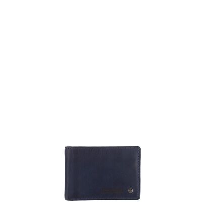 Portefeuille STAMP ST485, homme, cuir lavé, bleu
