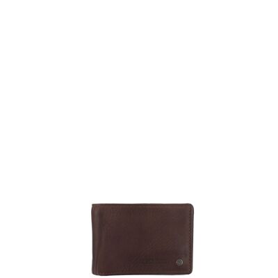 Portefeuille STAMP ST485, homme, cuir lavé, marron