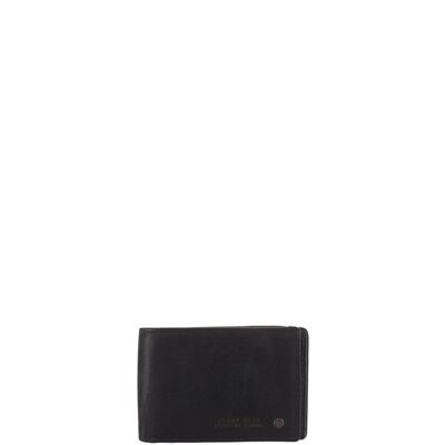 Portefeuille STAMP ST485, homme, cuir lavé, noir