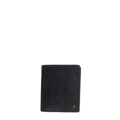 STAMP ST499 wallet, men, washed leather, black