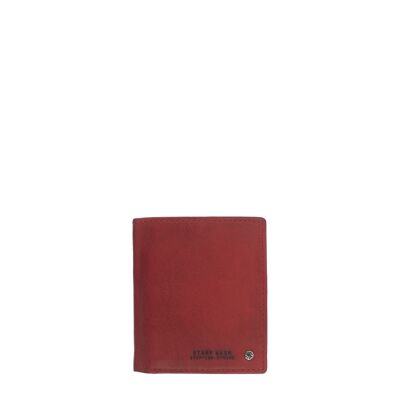 Portefeuille STAMP ST499, homme, cuir lavé, rouge