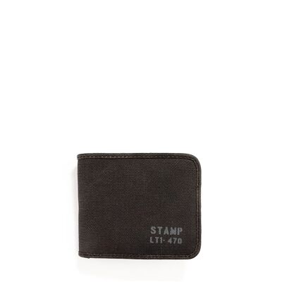 Stamp Herren-Geldbörse aus schwarzem Segeltuch - Schwarz