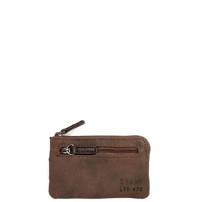 Stamp men's brown canvas purse - Marron