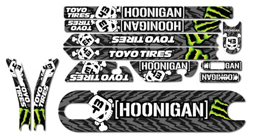 Stylish Scooters | Vinilo para Xiaomi m365 HOONIGAN - Kit Completo 8pz + base Antideslizante Pro+ adhesivos monorin