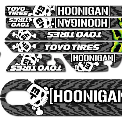 Stylish Scooters | Skin for Xiaomi m365 HOONIGAN - Complete Kit 8pz + Anti-slip Pro base + monorin adhesives