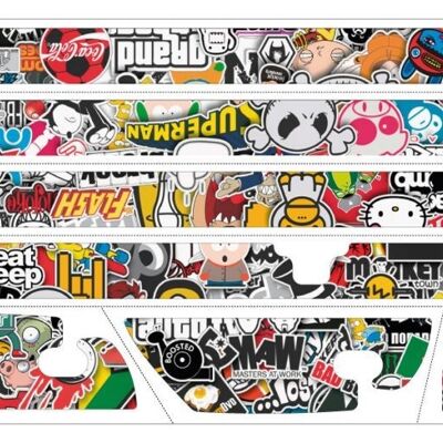 Vinilo Sticker Bomb para scooter Xiaomi m365 - KIT COMPLETO STICKER BOMB