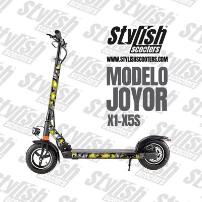 Vinyl for electric scooter Joyor X1 - X5S - Yellow Camo