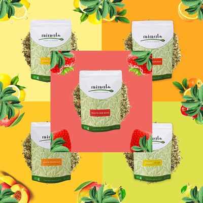 ULTIMATE Pack de Mate Afrutado - 1x500g de Frutas del Bosque, Limón Gourmet, Manzana-Pera, Frutas Tropicales y Cítricos de Naranja