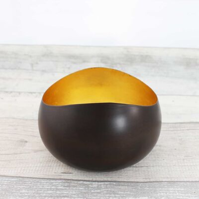 Teelichthalter, Swing bronzen/golden 14cm