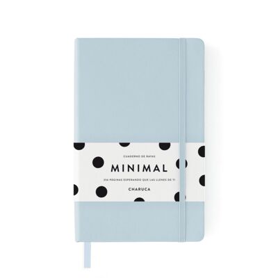 Cuaderno minimal. Azul calma. Rayas