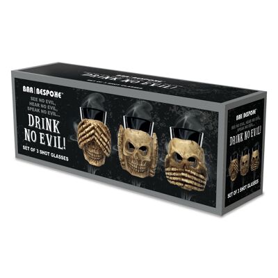 Bar Bespoke Drink No Evil Shot Glasses