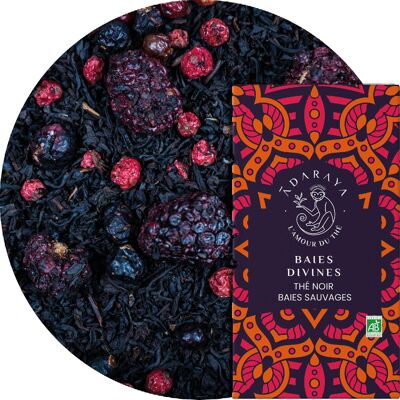 Organic black tea Divine Berries 20 individual sachets
