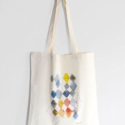 Watercolor multicolored geometric unisex tote bag