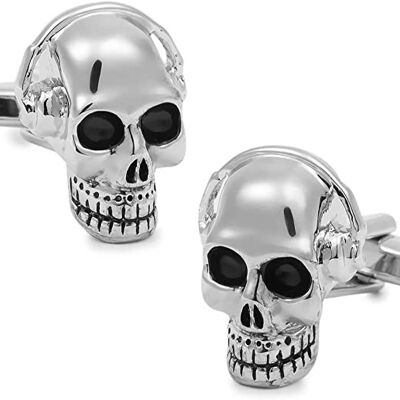 Gemelos para Camisa Calavera con Cascos Auriculares