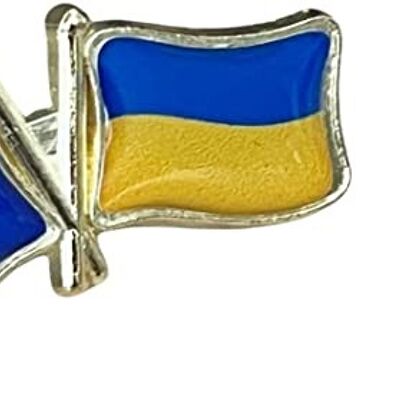 Pin de bandera de ucrania cruzada con la Unión Europea