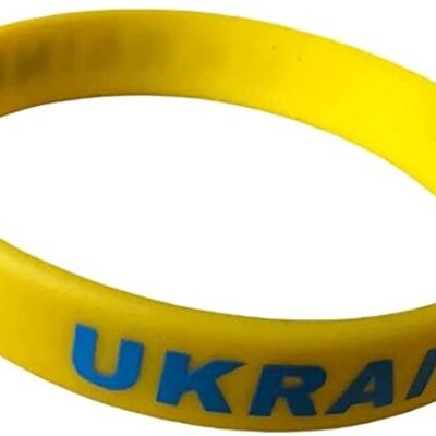 Pulsera con bandera de ucrania de silicona - Слава Україні