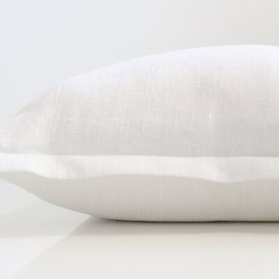 White linen pillow cover with trim - 50x50cm