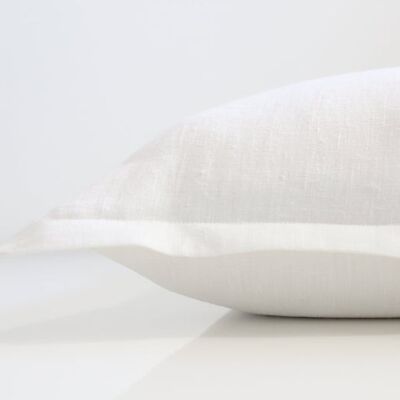 White linen pillow cover with trim - 60x60cm