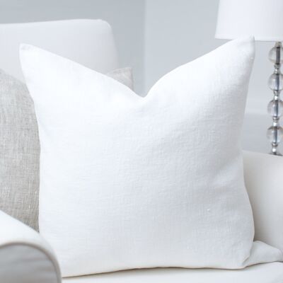 White linen pillow cover - 40x40cm (16x16 inches)