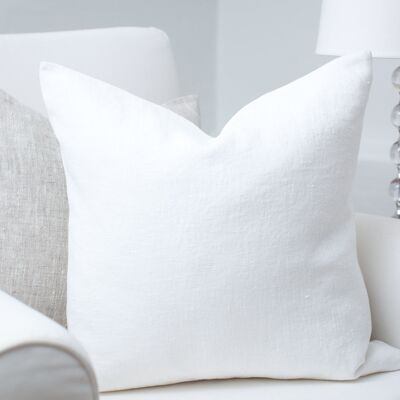White linen pillow cover - 50x50cm (20x20 inches)