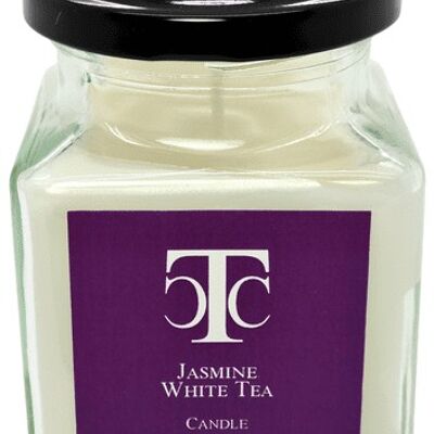 Jasmine White Tea Duftkerze Glas 40 Stunden