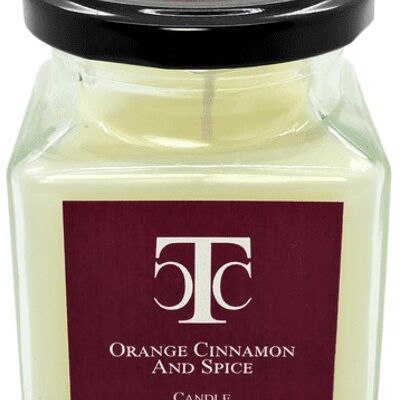 Orange Cinnamon & Spices Scented Candle Jar 40 hour