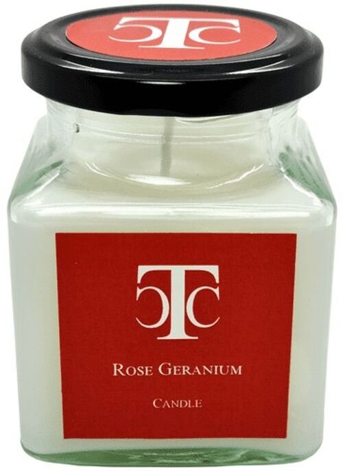 Rose Geranium Scented Candle Jar 40 hour
