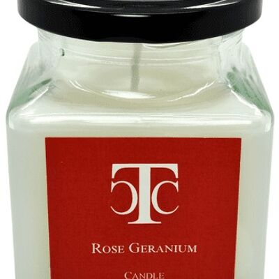 Rose Geranium Scented Candle Jar 40 hour