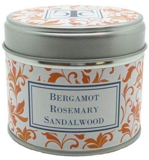 Bergamot Rosemary & Sandalwood Scented Candle Tin 35 hour