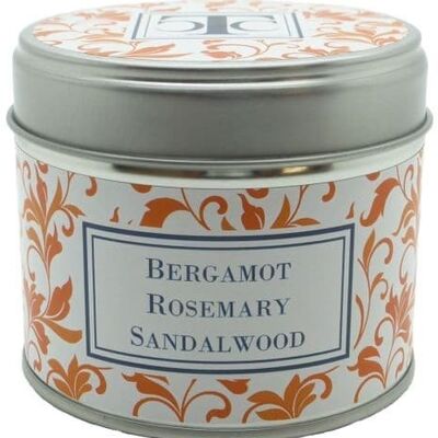 Bergamot Rosemary & Sandalwood Scented Candle Tin 35 hour