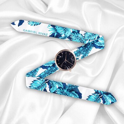 RELOJ ORO TURQUESA TROPICAL