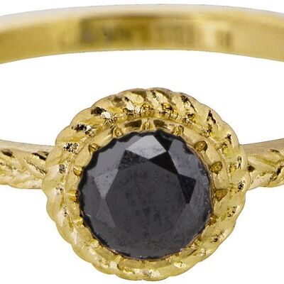 R807 charmin's ring acier brillant iconique vintage gold
