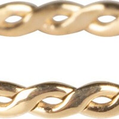 R775 Curvy Tiny Chain Acero chapado en oro