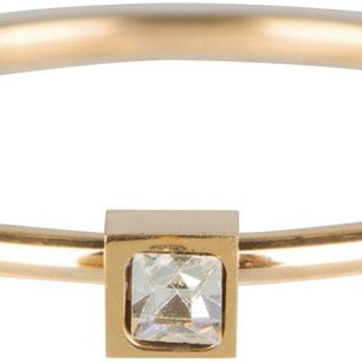 R501 Stylish Square Gold Steel Crystal CZ