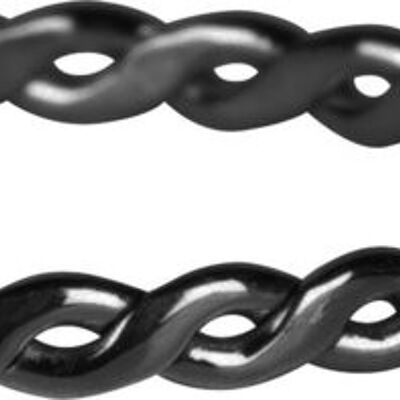 R1012 Curvy Tiny Chain Black Steel