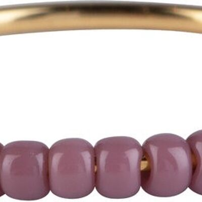 R0982 Anxiety Ring Palm Vintage Purple Beads Goldplated