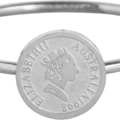 Anello in acciaio con moneta dei desideri R962