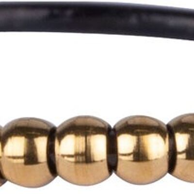 R941 Palm Small Black & Gold Steel