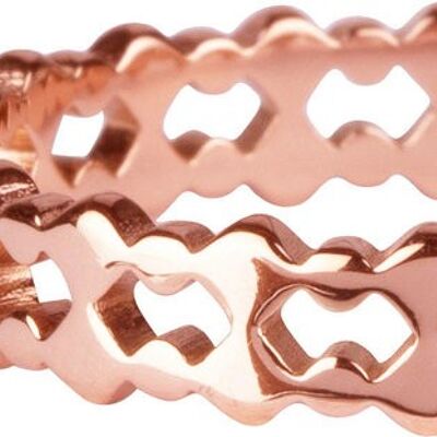 R910 Double trouble Roségoldplated steel Ring