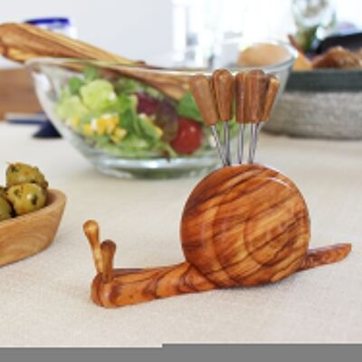 Schnecke aus Holz , Olivenpicker