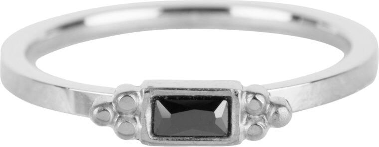 R633 Royal Rectangle Shiny Steel Black CZ
