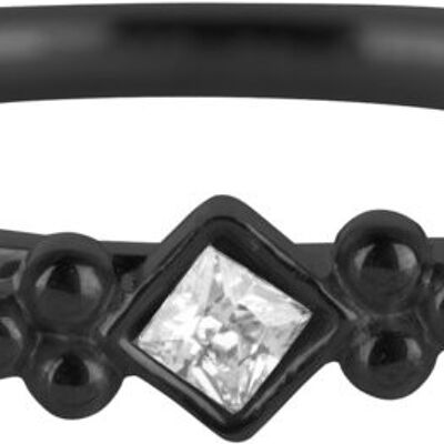 R630 Royal Square Black Steel Crystal CZ