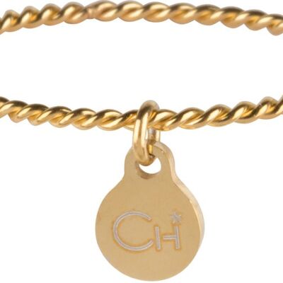 R569 Dangling Coin Gold Steel
