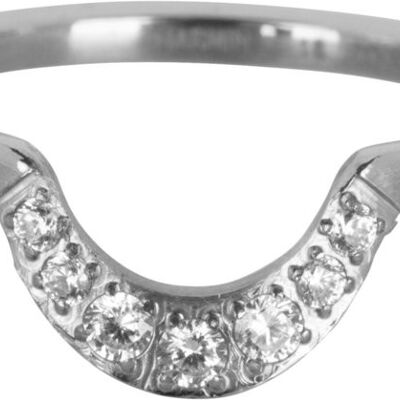 R550 Half Moon Crystal CZ Acciaio Lucido